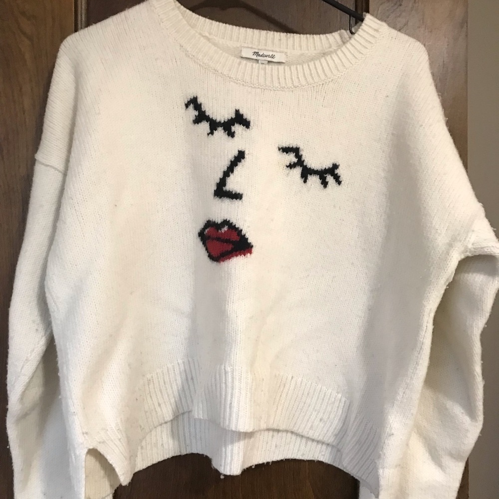 Off white madewell slightly cropped face sweater